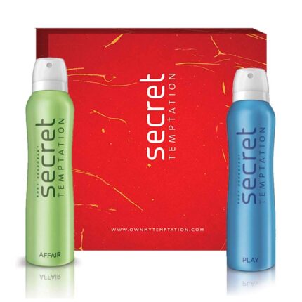 Secret Temptation Gift Box with Affair and Play Deodorant for Women, Pack of 2 (150ml each)