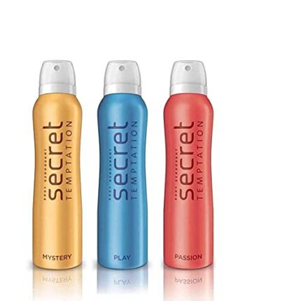 Secret Temptation Mystery, Play and Passion Deodorant for Women 150 ml (Pack of 3)