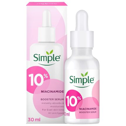 Simple Booster Serum 10% Niacinamide Provides Even Skin Tone & Hydration, Light Weight, Paraben Free, No Perfume, No Alcohol, Biodegradable, 30 ml