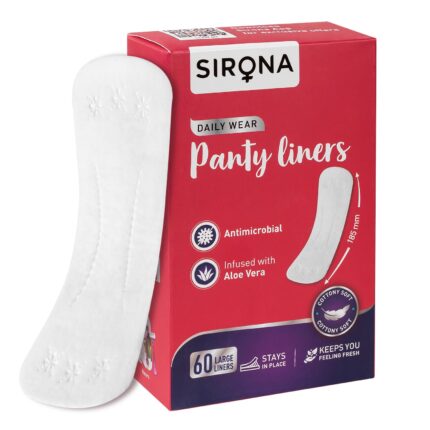Sirona Daily Use Panty Liners for Women with Aloe Vera - Pack of 60, Liners | Cottony Soft Pantyliners Pad with Antimicrobial Properties | Ultra Thin & Better Stickiness |Toxin Free and rash Free to Keeps You Dry & Fresh All Day Long