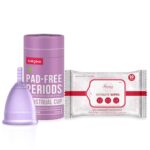 Sirona Reusable Menstrual Cup for Women - Large with Intimate Wipes - 10 Wipes