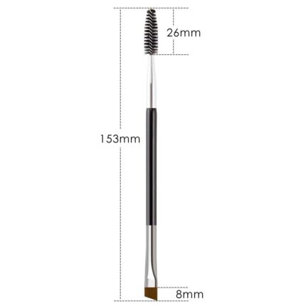 Sloane Double Ended Eyebrow Brush & Spoolie Angled Brow Brush for Precision Application and Blending of Eye Brow Powders, Waxes & Gels - Black
