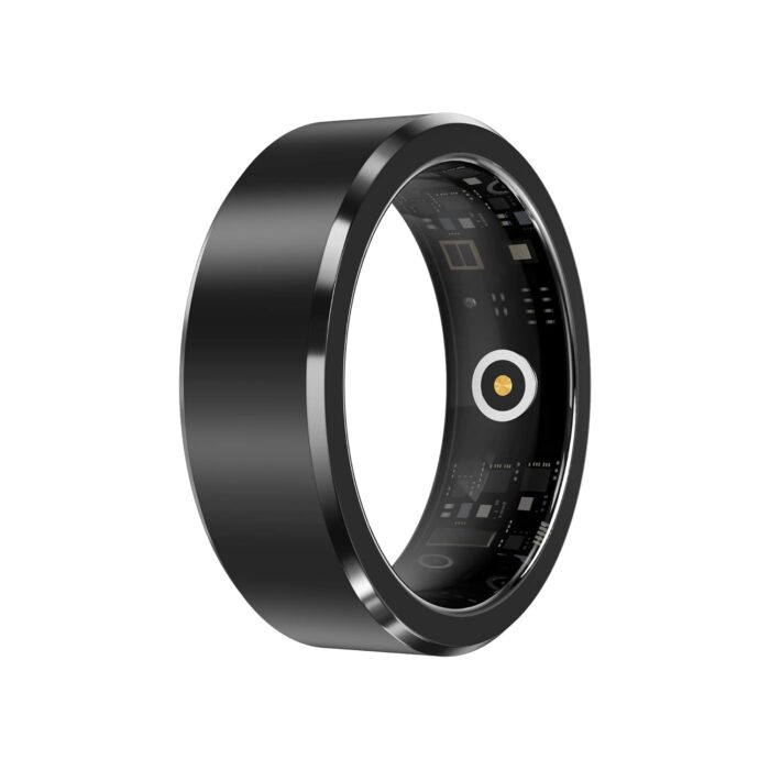 Smart Ring for Women/Men Fitness Rings Health Tracker Rings, Free App 5-7 Days Battery,Heart Rate,Blood Oxygen Black(Diameter 20.0 mm)