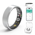 Smart Rings for Women Men,Fitness Tracker Ring,Heart Rate,Blood Oxygen,Blood Pressure,Step Tracker,Sleep Monitoring,No Subscription Fee,IP68 Waterproof Smart Ring for iphone&Android,Size Kit(Silver 8)