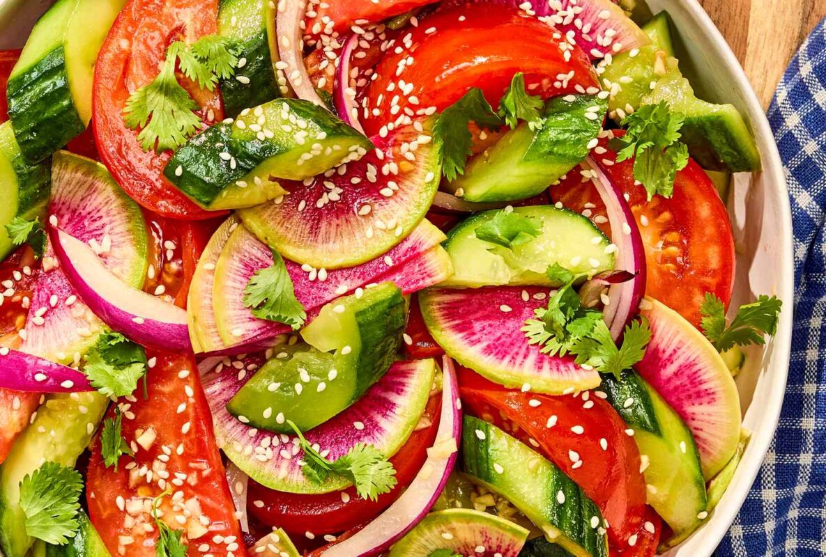 Smashed Cucumber & Tomato Salad