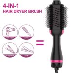 Soulcrown® Hair Dryer Brush Professional 4 In 1 One Step Volumizer Round Brush For Blow Drying Hot Air Brush One Step Styler Straightener In One For Girls Women (1200 Watts) (Black)