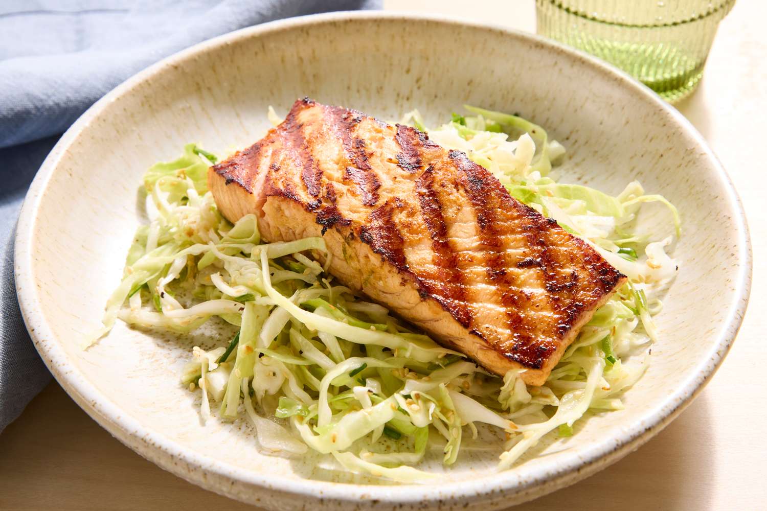 Soy-Ginger Salmon & Sesame Cabbage Slaw