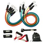 Stavae 11 Piece Gym Power Resistance Band Set for Workout, Resistance Band for Exercise, Resistance Band for Pull ups, tricep, Legs, Rubber Tube with Door Anchor and Hook