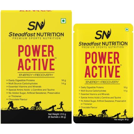 Steadfast Nutrition Power Active | Whey Concentrate, Beginners & MuscleGrowth | Essential Vitamins & Minerals |35g per Sachet| Chocolate (Pack of 6 Sachets)