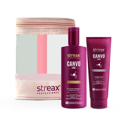 Streax Professional Travel kit :: Shampoo 100 ml + Conditioner 50 g, For Keratin treated & Straightened hair With Kera