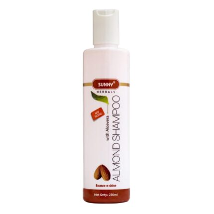 Sunny Almond Shampoo With Aloevera | Nourishes Hair & Scalp, combats Hair Fall, Makes Hair Stronger & Thicker | Improves follicular health, gives soft & Shiny Hair | For Women & Men 250ml (Pack of 1)