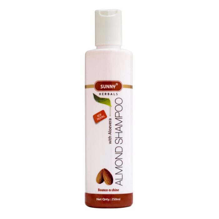 Sunny Almond Shampoo With Aloevera | Nourishes Hair & Scalp, combats Hair Fall, Makes Hair Stronger & Thicker | Improves follicular health, gives soft & Shiny Hair | For Women & Men 250ml (Pack of 1)
