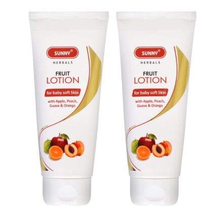 Sunny Fruit Lotion with Apple, Peach, Guava, Orange Extracts | Hydrates, Youthful Glow | Vitamin E for Baby Soft Skin | For All Skin Types | 100 gm (Pack of 2)