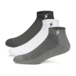 Supersox Cotton Men's 3 Pair Combo Sports Ankle Length Socks - Half Terry Cushioned, Anti Odour & Anti Bacterial For Sneaker & Running Workout, Ideal Socks For Summer (Pack Of 3)