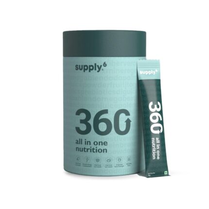 Supply6 360 Ultimate Health Powder for Women & Men | Comprehensive Daily Supplement with 63+Vitamins, Minerals, Probiotics, and Superfoods | Supports Gut Health, Energy, Immunity (15 Servings)