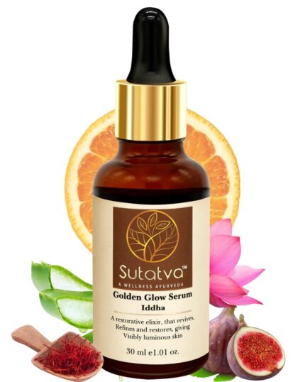 Sutatva Ayurvedic Golden Glow Night Face Serum with Vitamin C for Glowing Skin, Dark Spot Reduction, Pigmentation & Anti-Ageing | For Men & Women | 30ml