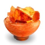 TATTVA * FIRE Bowl with Chunks * Himalayan Pink Rock Salt LAMP, Crystal LAMP, for Positive Energy, Healing, FENG Shui, VAASTU & Home Decor (FIRE Bowl with Chunks)