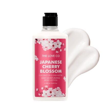 THE LOVE CO. Japanese Cherry Blossom Perfume Body Lotion | Niacinamide, Cocoa Butter & Shea Butter For Deep Moisturization | Lightweight, Non-Sticky | Body Lotion For Dry Skin - 250ml