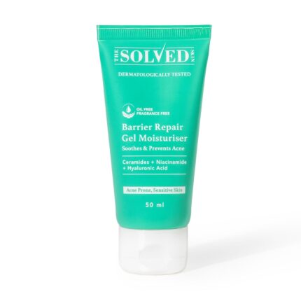 THE SOLVED SKIN India’s 1st Derma Tested Barrier Repair Gel Moisturiser With Lamellar Liquid Technology Reverses 4 Signs of Skin Damage by 70% Within 4 Weeks. 48 Hours Hydration. 50ml