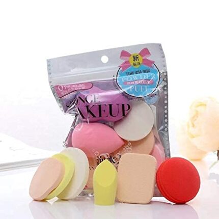 THR3E STROKES Makeup 6 in 1 Cotton Pad Applicator Foundation Makeup Blender Powder Buff Sponge Cosmetic Puff Women's & Girls Cosmetic Makeup Beauty (Pack of 1)