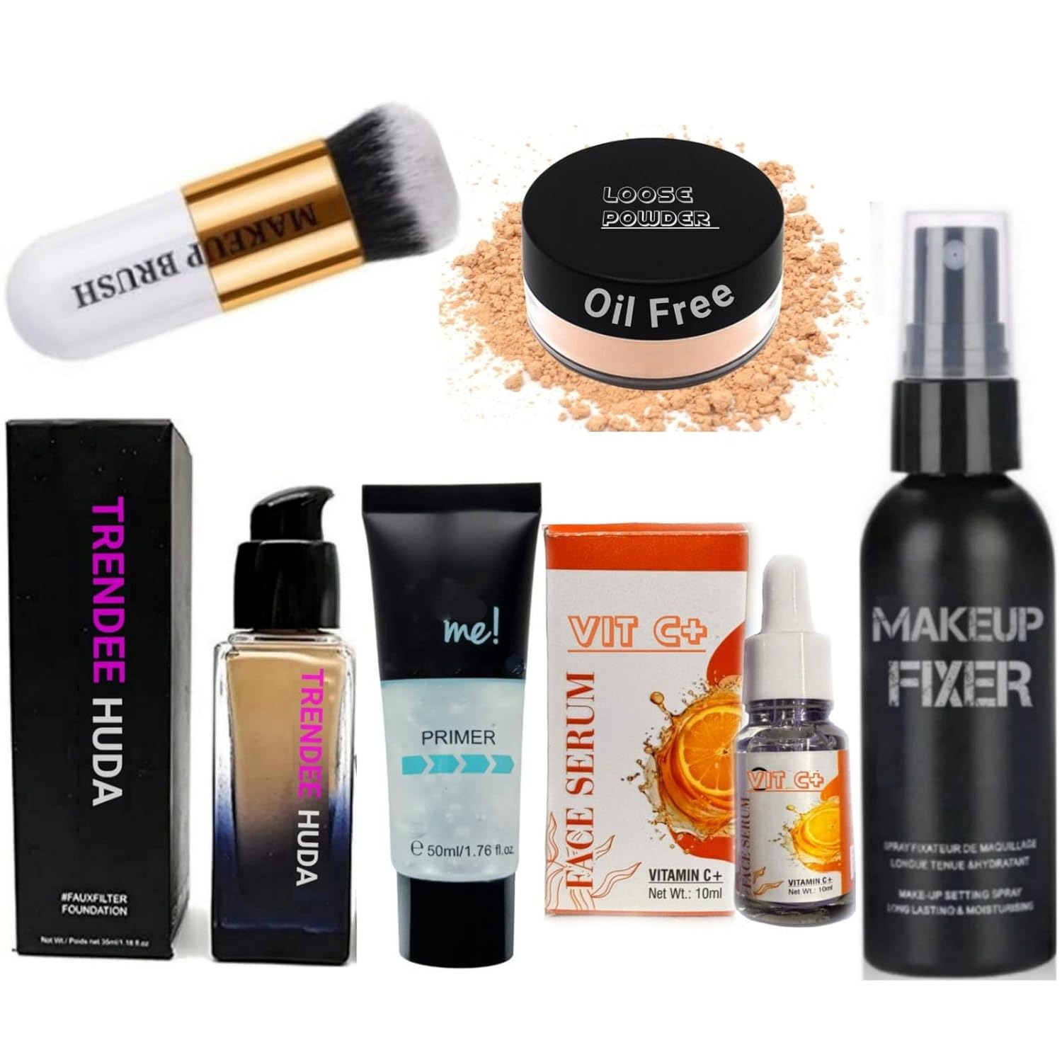 TRENDEE HUDA All In 1 Makeup Kit, Long Lasting Makeup Product [ HD Makeup Combo Kits] For Women & Girls Pack Of 6.