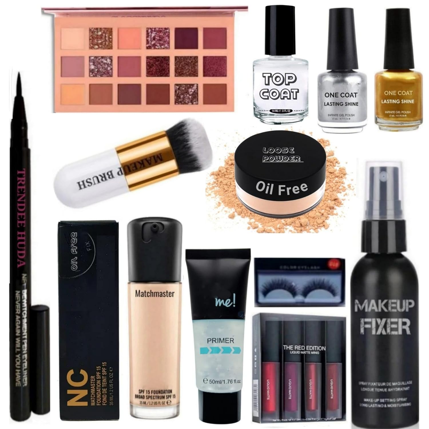 TRENDEE HUDA [ All in 1 Makeup Product Combo Kit And Makeup Kit Waterproof Makeup, Bridal Makeup, Smudge Proof Party Set For Women & Girls (Set Of 12), Professional Makeup Kit.
