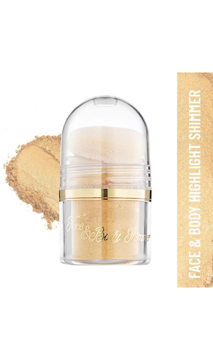 TRENDEE HUDA Professional HD Waterproof Long Lasting Shimmer Makeup Setting Loose Face & Body Powder Compact Puff High Coverage For Glowing For Girls & Women.