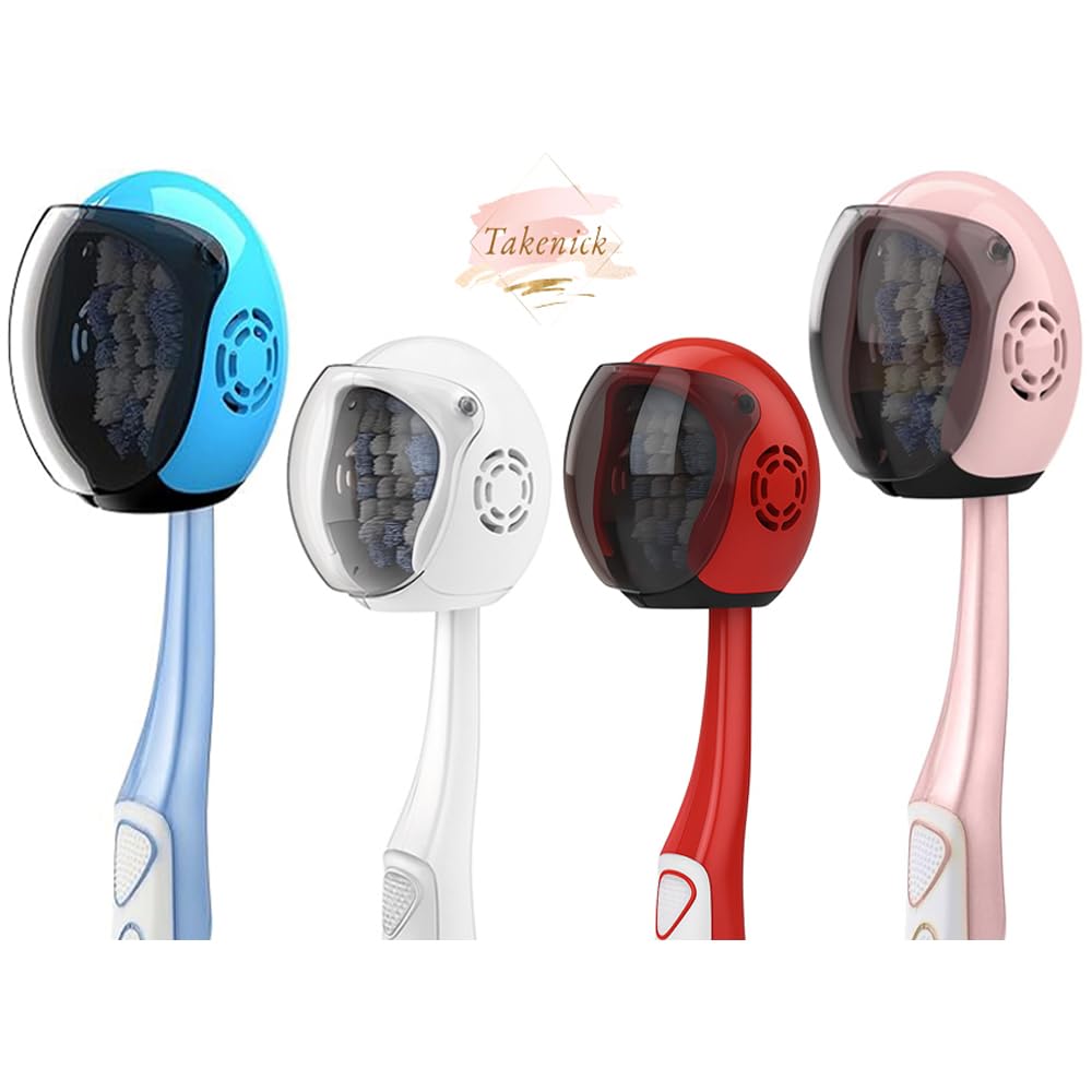 Takenick Helmet Toothbrush Covers Caps, Toothbrush Head Protector for Household Takenick Helmet Toothbrush Covers Caps, Toothbrush Head Protector for Household Travel, Fits Most Manual and Electric Toothbrushes for Gift, Kids Gift, Birthday Gift (Pack of 4)