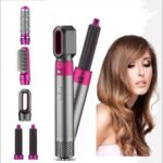 TechKIng (DEAL WITH LIFETIME REPLACEMENT WARRANTY) 5 in 1 Multifunctional Hair Dryer Styling Tool, Detachable 5-in-1 Multi-Head Hot Air Comb, The Negative Ion Manual Suction Hair Curler For Women
