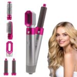 Techking (15 Years Warranty) 5 In 1 Hot Air Styler Hair Dryer Comb Multifunctional Styling Tool For Curly Hair Machine For Straightening Curling Drying Combing Scalp Massage Styling, 1000Watts