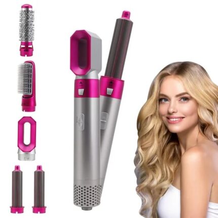 Techking (15 Years Warranty) 5 In 1 Hot Air Styler Hair Dryer Comb Multifunctional Styling Tool For Curly Hair Machine For Straightening Curling Drying Combing Scalp Massage Styling, 1000Watts