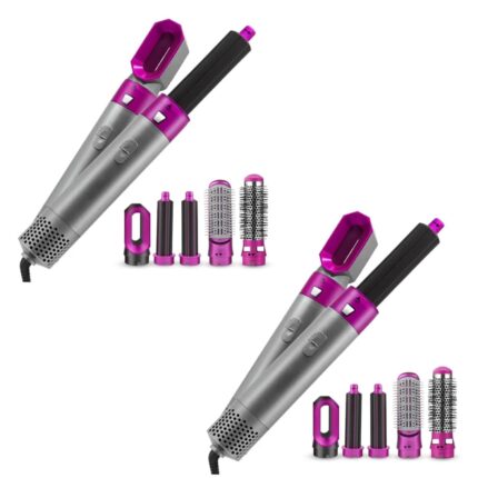 Techking BUY ONE GET ONE 5-in-1 Multifunctional Hair Dryer Styling Tool, Detachable 5-in-1 Multi-Head Hot Air Comb: Ideal for Gifting, Achieve Salon-Quality Results at Home (Pink)