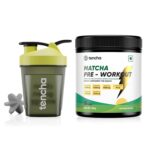 Tencha Pre-Workout Supplements For Men & Women Fat Loss, 180G Powder, 30 Servings & Shaker | 200Mg Caffeine, 1000Mg Citrulline With Creatine, Taurine For Training | Reduces Post Workout Recovery Time