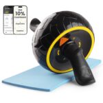 The Cube Club Dual Abdominal Exercise Blaster Fitness Roller for Abs Workouts | Indoor Wheel Retractable Equipment for Core Strengthening for Men & Women (Black & Yellow, 6 Month Warranty)
