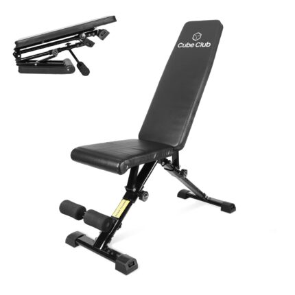 The Cube Club Exercise Bench Foldable Multilevel Adjustable Incline and Decline Exercise Strength Training Fitness Bench | Heavy Duty 250Kg Full Body Workout Gym Bench (8 In 1 Adjustable Level)