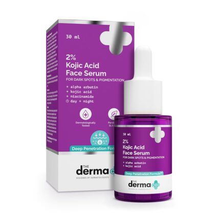 The Derma Co. 2% Kojic Acid Face Serum with Alpha Arbutin, Powered by Deep Penetration Formula™ | Fights Pigmentation | Fades Dark Spots | Brightens & Evens Skin Tone | 30 ml