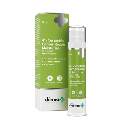 The Derma Co 4% Ceramide Barrier Repair Moisturizer | Niacinamide & Oxylance I Repairs & Strengthens Skin I Improves Skin texture I Lightweight Cream I 24 Hrs Moisturization | For All Skin Type - 50gm
