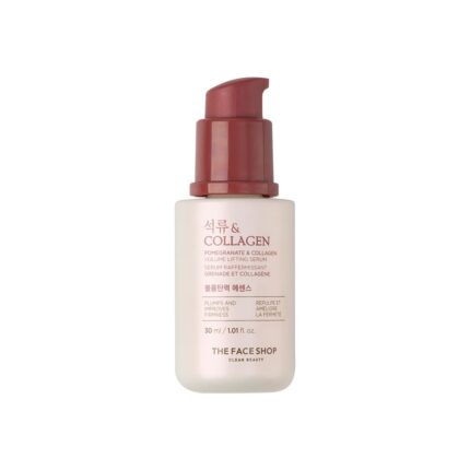 The Face Shop Pomegranate & Collagen Volume Lifting Face Serum | 10% Marine Collagen & Hyaluronic Acid for Firming, Wrinkle Care & Intense Hydration | Korean Skincare Serum, 30ml
