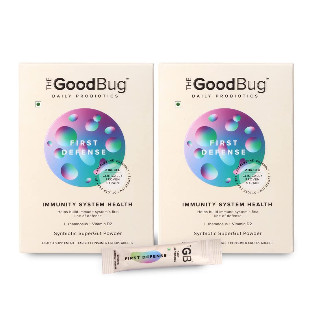 The Good Bug First Defense SuperGut Powder for Healthy Digestion | Immunity Booster Pre & Probiotic Supplement for Men & Women | 2 Billion CFU of Clinically Proven Strains | 30 Days Pack