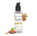 The Skin Story Anti-Frizz Hair Serum Non-Sticky Protection and Shine For Dry, Flyaway and Frizzy hair UV Protection with Argan Oil, Almond Oil & Vitamin E Controls Frizz Smoothes & Repairs Paraben Free 100ml