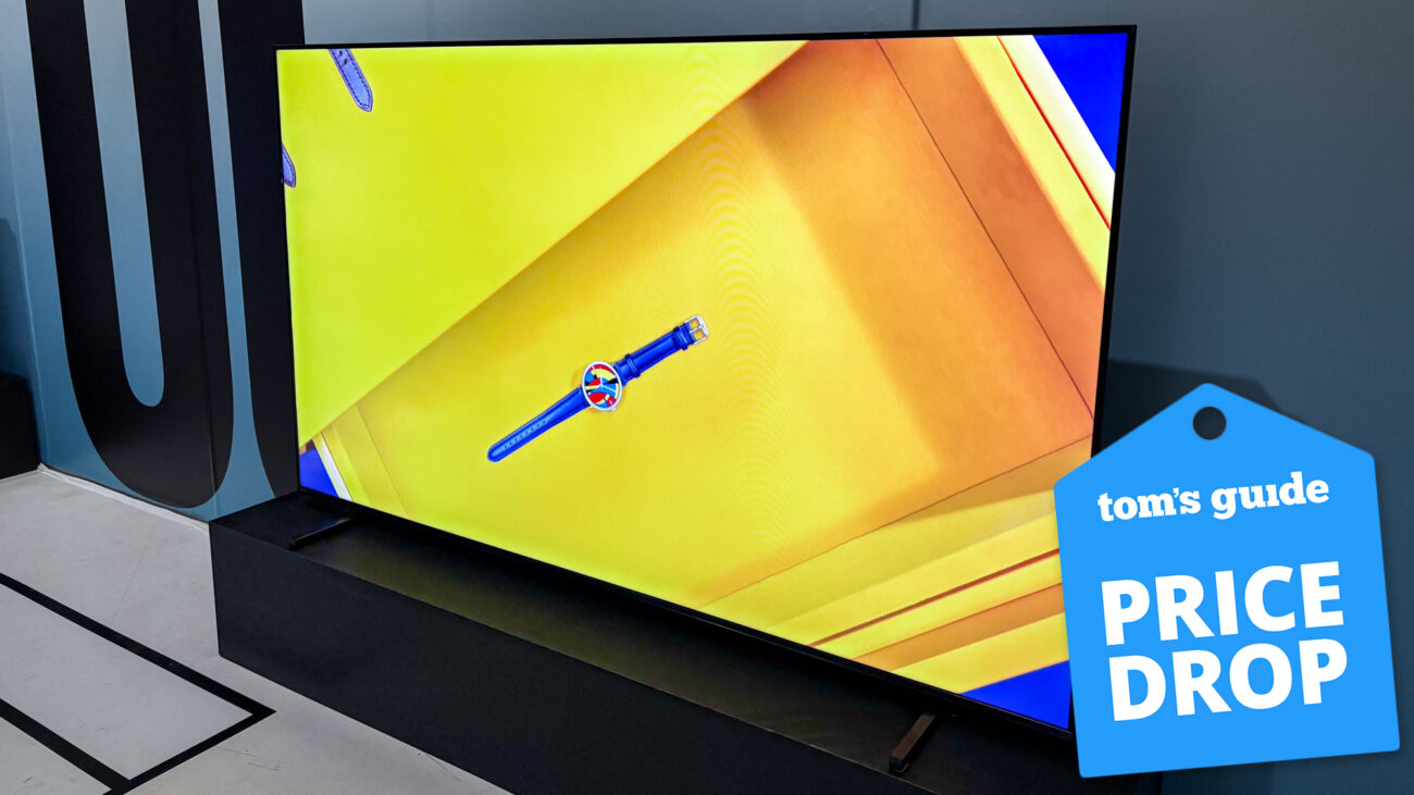 Hisense U65QF tv with deal badge