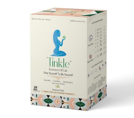 Tinkle Silk Teen Sanitary Pads for Girls 10 11 12 13 14 Years, Organic Cotton Sanitary Pads for Teenage Girls, Ultra Thin Rash-Free Teen Pads, Biodegradable Mini Pads, Small/Regular, 28 Count