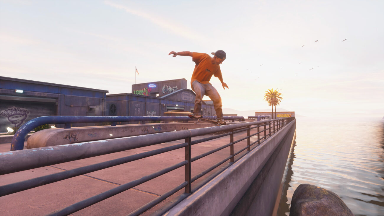 Screenshot from Tony Hawk's Pro Skater 3+4 career mode featuring Andrew Reynolds