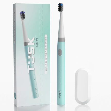 Tusk Smart Electric Toothbrush for Adults & Kids, 3 Modes Rechargeable Sonic Brush with 30 Days Battery, Soft Bristles, Waterproof Design, C-Type Charging, Timer for Efficient Cleaning (Dreamy, Green)