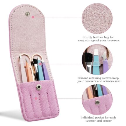 Tweezers Set Stainless Steel Tweezers Slanted and Pointed for Eyebrows, Facial Hair, Ingrown Hair and Blackheads Removal