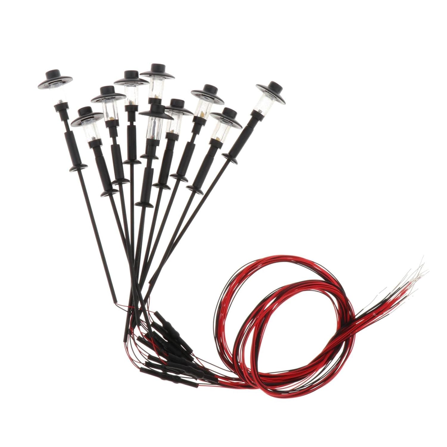 UJEAVETTE® 10Pcs Model Railway Ho Tt N Scale Lamp Post 1:100-1:150 Street Led Light