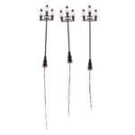 UJEAVETTE® 3 Pieces Model Railway Led Lamppost Lamps Yard Street Lights Ho Scale 8.9Cm