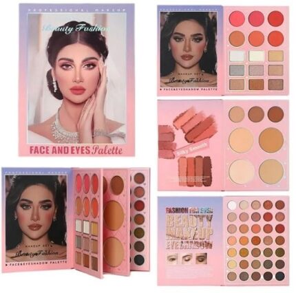URBANHERBS 3 in1 Book-Style Foldable Makeup Palette Set, Portable & Long-Lasting Suitable for Multiple Skin Tones & Makeup Looks (Beauty Fashion) All In One MakeupBook.