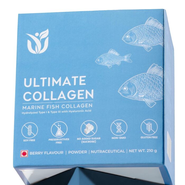 Ultimate Marine Fish Collagen | Berry Flavour |Strengthens Hair,Skin,Nails, Joints,Bone Health,Minimise Wrinkles&Pigmentation|Vitamin C,Zinc,Biotin|Youthful Radiant Skin for Men & Women|210 Grams