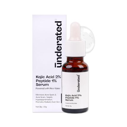 Underated Kojic Acid 2% + Peptide 1% Serum | Brightening & Spot Correction | With Rice Water | Treats Hyperpigmentation & Acne Scars | For All Skin Types | 30g